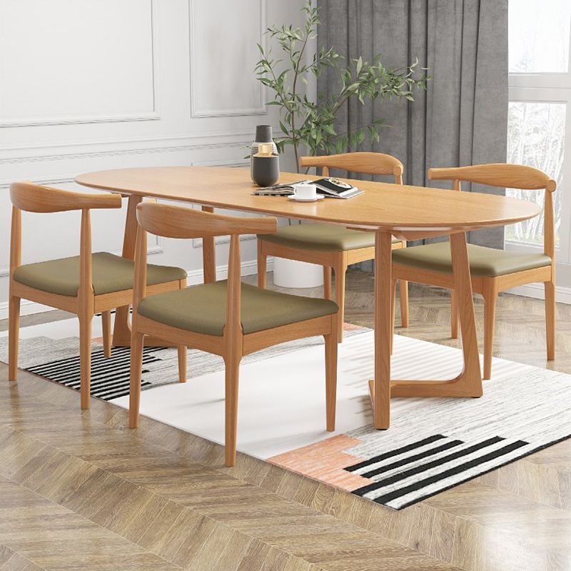 Modern Oval Dining Table Pine Solid Wood Dining Table for Kitchen