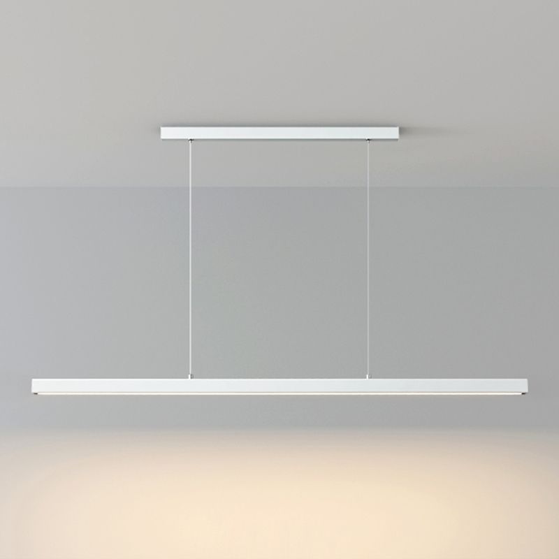 1 Light Linear Island Lighting Modernism Metal Pendant Light Fixture for Dining Room