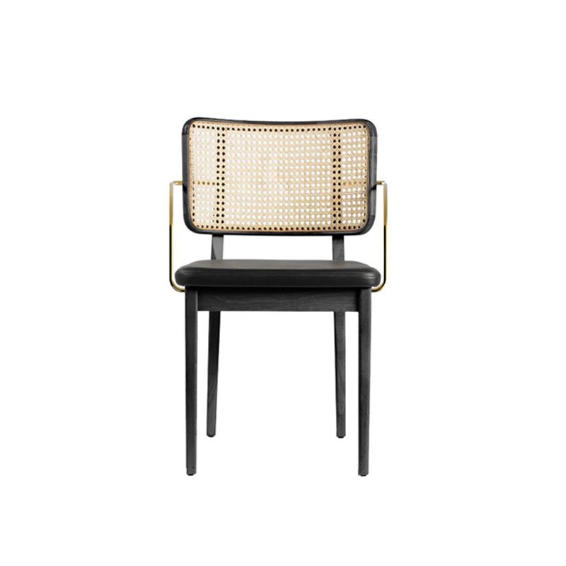 Tropical Armchair Rattan Stacking Outdoors Dining Chairs with Upholstered