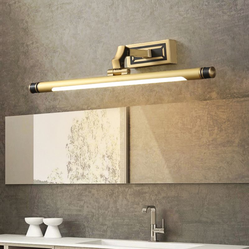 Metal Metallic Bar Vanity Light Contemporary Wall Mount Light in Brass/Black