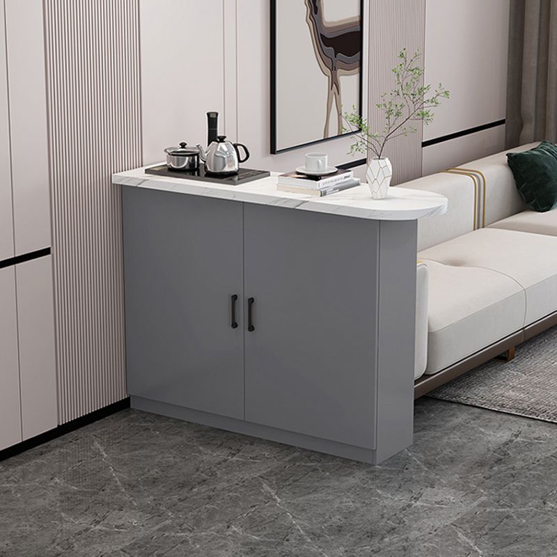 Modern Indoor Counter Table Faux Wood Bar Stool Table with Storage