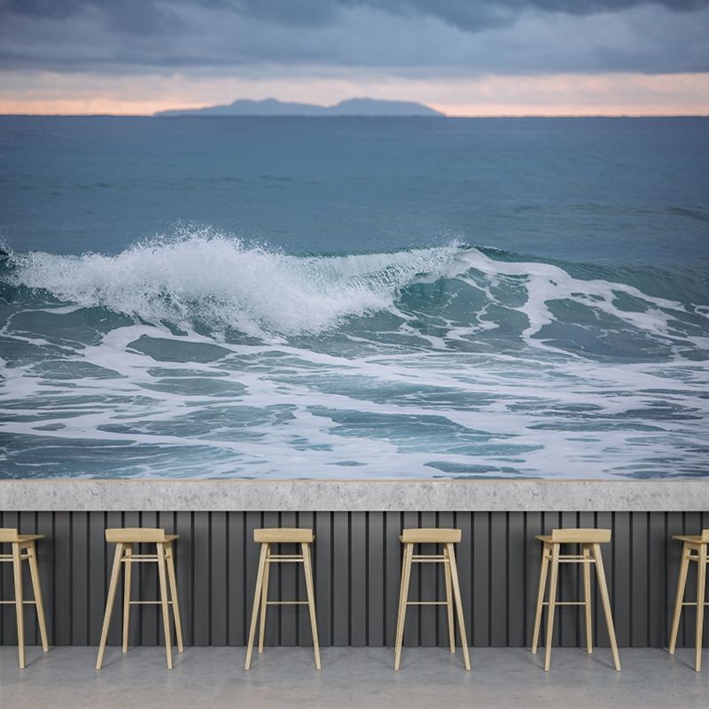 Modern Style Wave Wall Mural Decal Photography Moisture Resistant Wall Covering