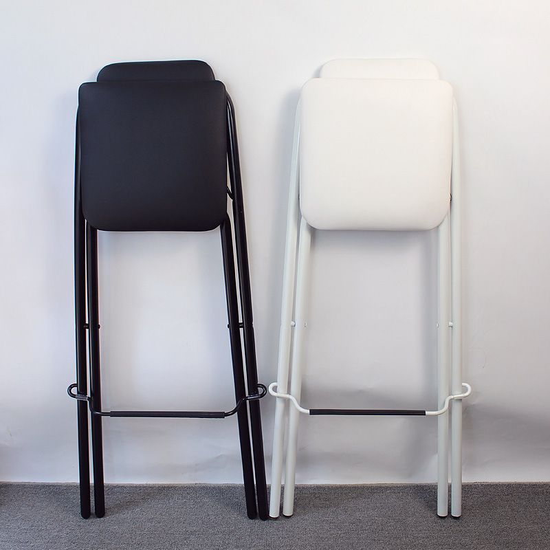 Contemporary Dining Stools Folding Bar Stools with Metal Base