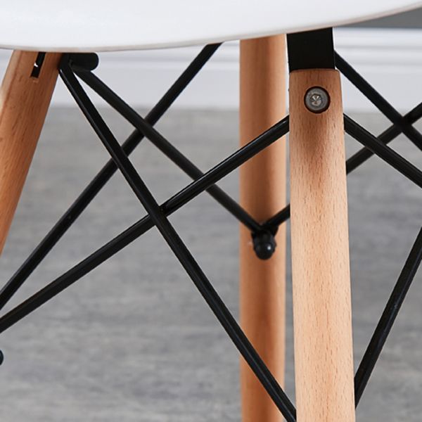 Contemporary Style Plastic Dining Chair Home Side Solid Back Chair for Kitchen