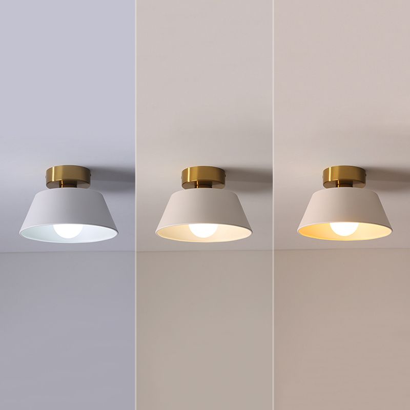 Iron 1 - Light Flush Mount Ceiling Lights Geometric Ceiling Flush in Black / White