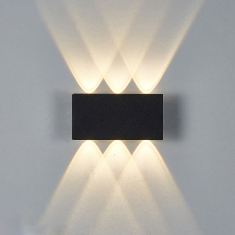 Lámpara de pared LED creativa moderna de aluminio Rectangular Rectangular Water Light en negro