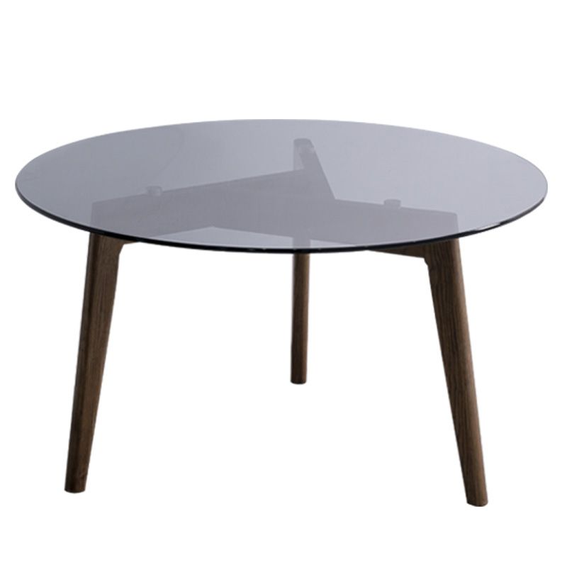 Round Clear Glass Coffee Table Nordic 3 Legs Coffee Cocktail Table