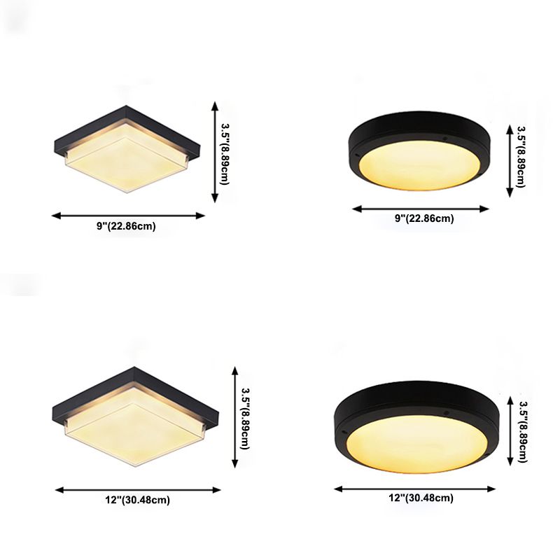 Lámpara empotrada de estilo tradicional impermeable con luz de techo LED para balcón y patio