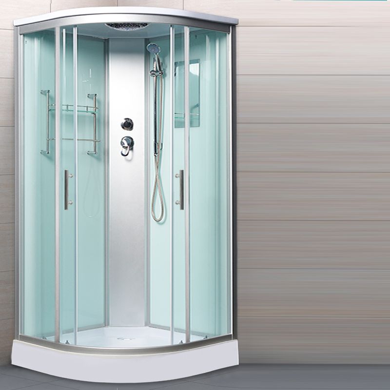 Round Shower Enclosure Double Sliding Door Shower Room with Shower Head