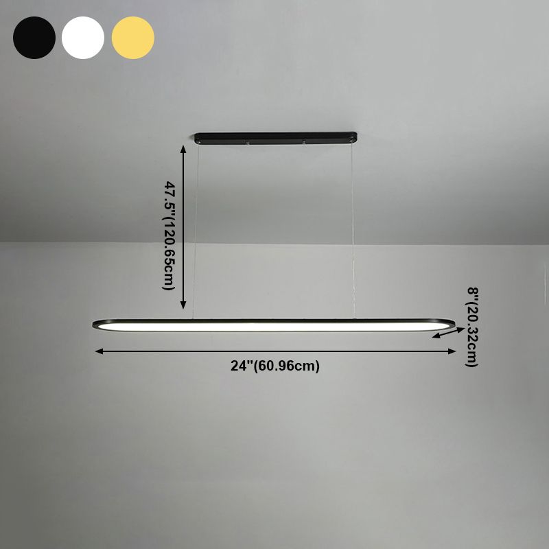 Ovaal eenvoud eiland hanger minimalistisch eetkamer metalen led 1-licht eilandlicht