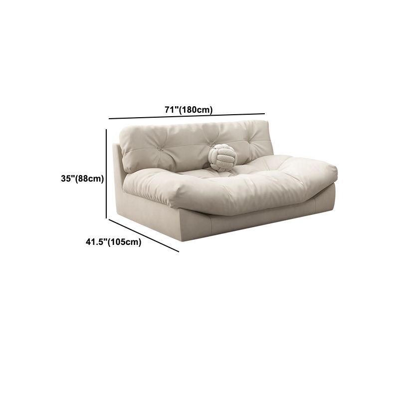 Tufted Split-Back Contemporary Standard Settee Couch in Beige