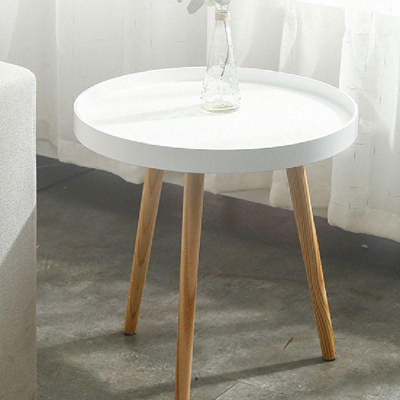 19.69 inch Wide Scandinavian Sofa Side Accent Table Wooden 3 Legs Round Side End Table