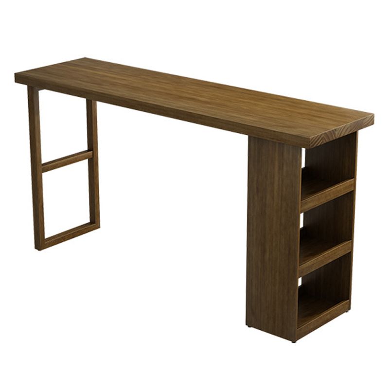 Rectangle Wood Bar Dining Table Contemporary Bar Table with Sled Base