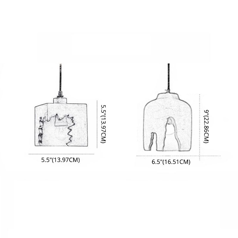 Graues modernes Zementpendel Licht 1 Lichthänge Deckenleuchte für Esszimmer