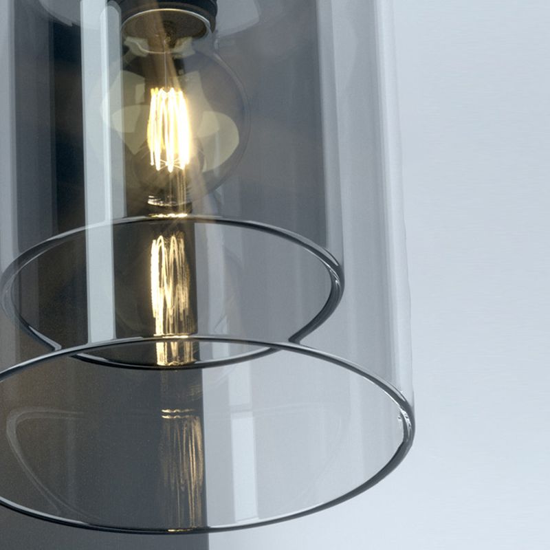 Single Modernism Silver Finish Wall Mounted Sconce Glass Shaded Wall Light