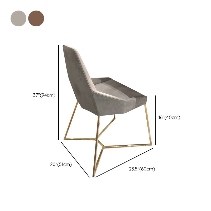 Glam Kitchen Dining Chairs Faux Leather Side Chairs with Metal Legs