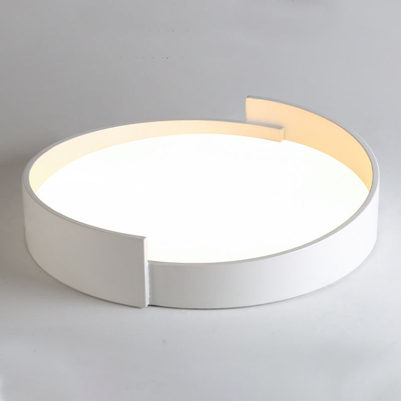 Modern Simplicity LED Ceiling Fixture Iron Circular Flush Mount with Acrylic Shade