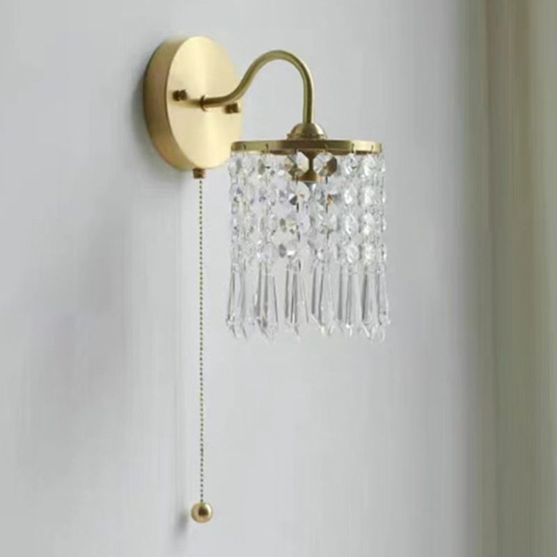 Modern Metal Wall Sconce Cylinder Shape Vanity Lamp for Bathroom