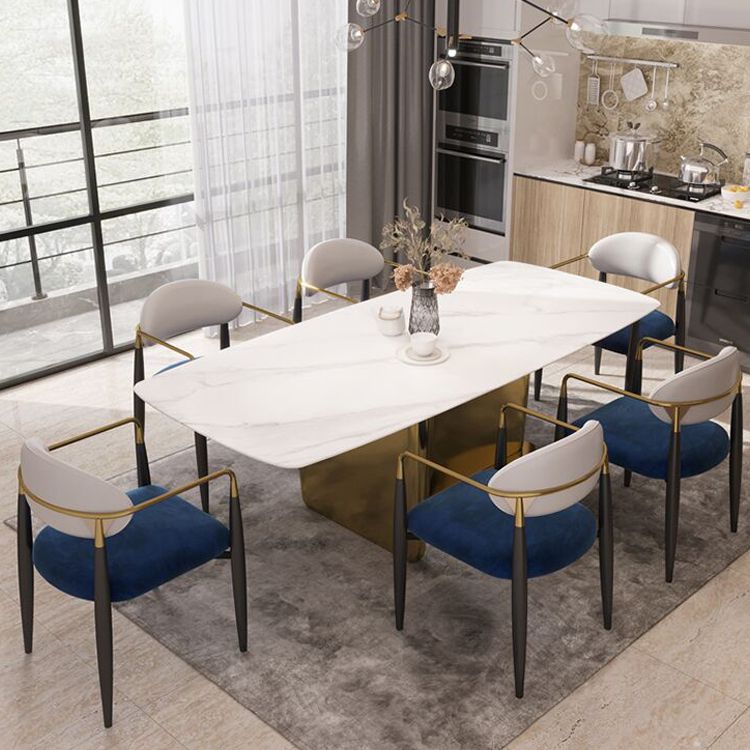 Modern Upholstered Dining Chair Open Back Dining Side Furniture in Matte Finish for Indoor
