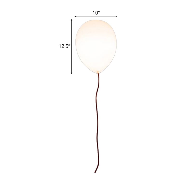 White Balloon Shade Flush Mount Light Contemporary 8"/10" W 1 Head Opal Glass Ceiling Mounted Fixture, Warm/White Light