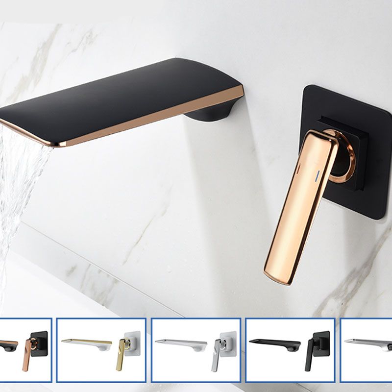Modern Bathtub Faucet Wall-mounted Rod Handle Brass Bathtub Faucet