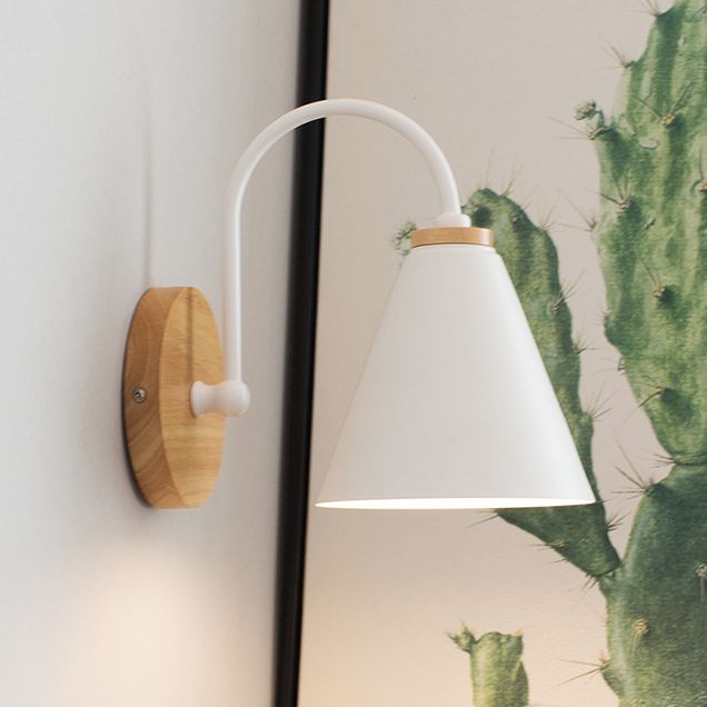 Cone Wall Mounted Lamp Modern Simplicity Macaron Metal Wall Mount Lamp for Living Room