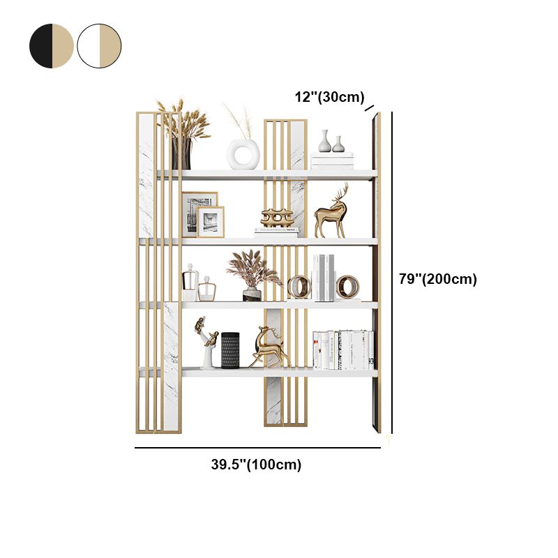 78.74"H Bookshelf Open Back Glam Style Bookcase for Study Room Home Office