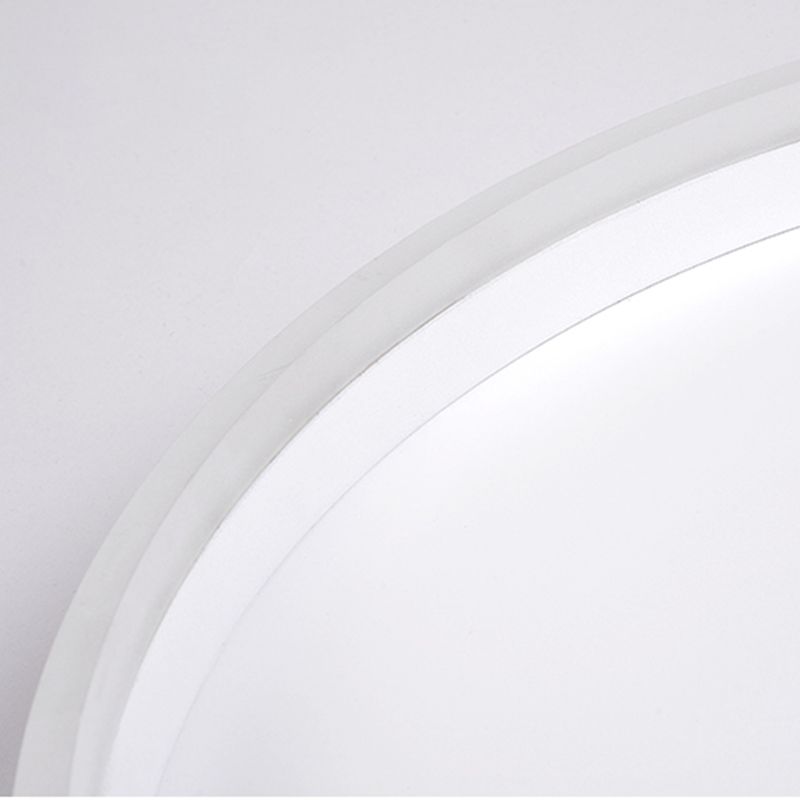 Metal Round Shape Flush Mount Light Modern 1 Light Flush Mount Lighting Fixtures in White