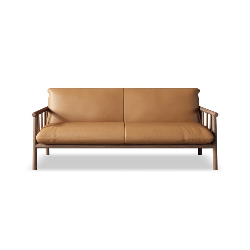 Mid-Century Modern Faux Leather Sofa 29 "W Square Arm Couch for Living Room