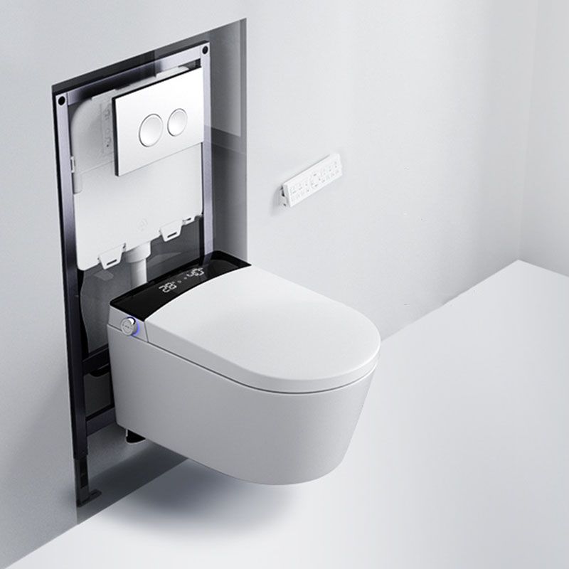 Elongated Toilet Wall Hung 1-Piece Automatic UV Sterilization Toilet with Concealed Tank