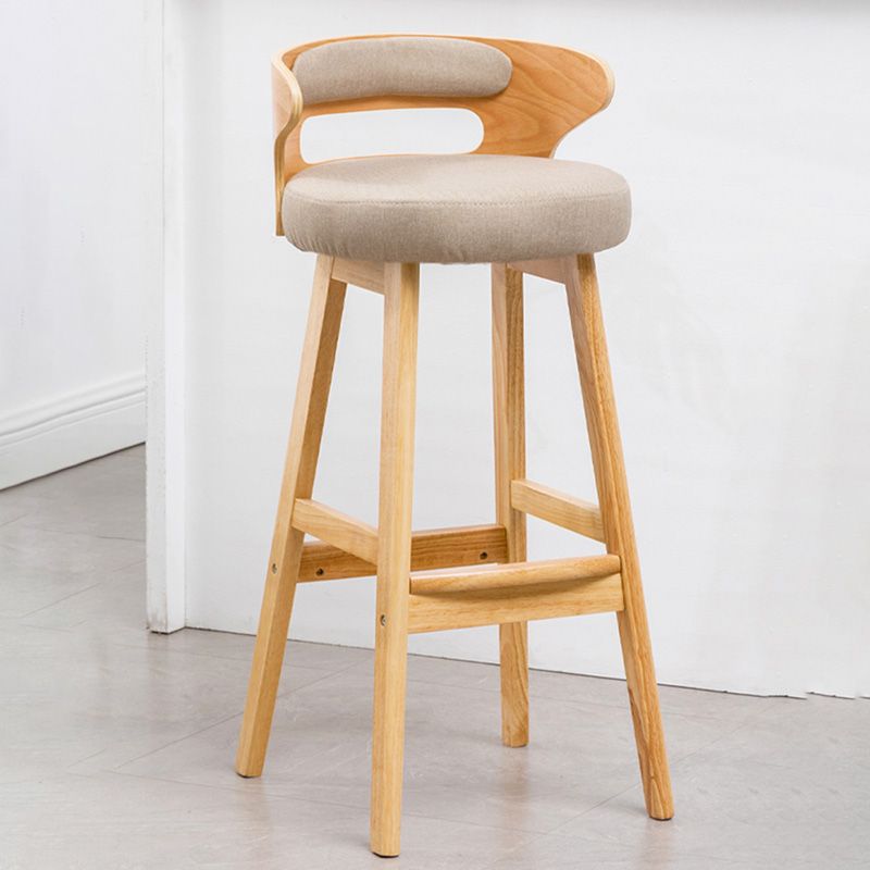 Contemporary Leather Solid Wood Barstools Bristol Bar Stool with Footrest and Low Back