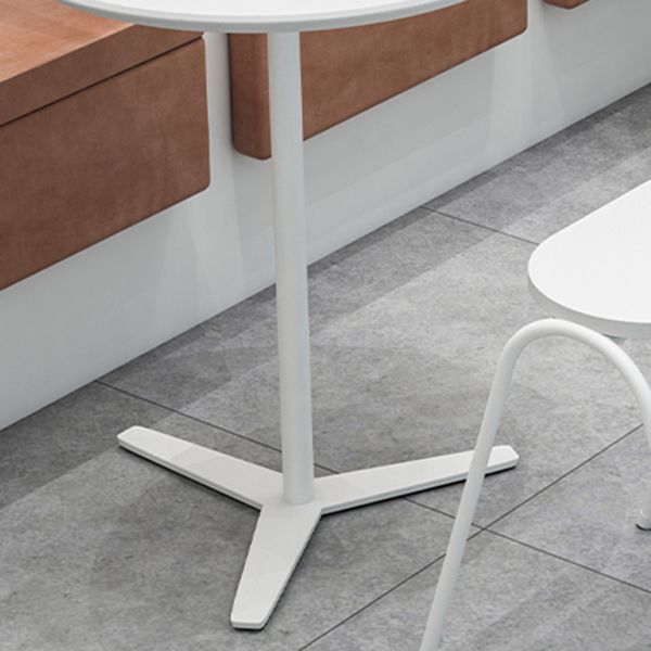 Metal Modern Round Dining Table Pine Wood Top Table for Kitchen