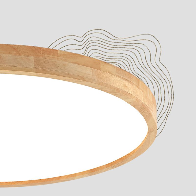 Lampada circolare da incasso moderna in legno da incasso