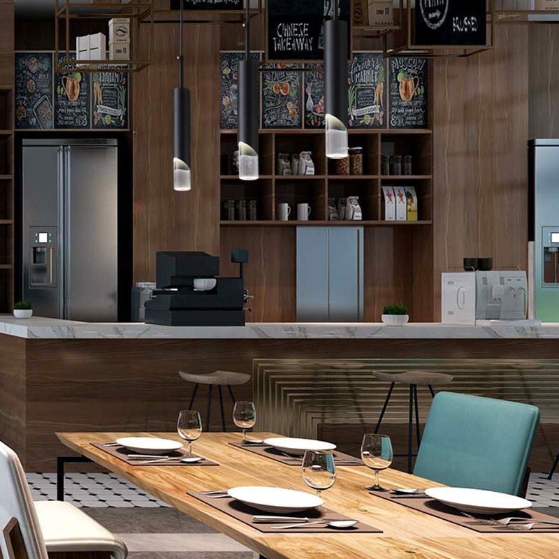 Moderner Stil 1-Licht hängende Anhänger Lichter Acrylzylindrische Anhängerleuchten