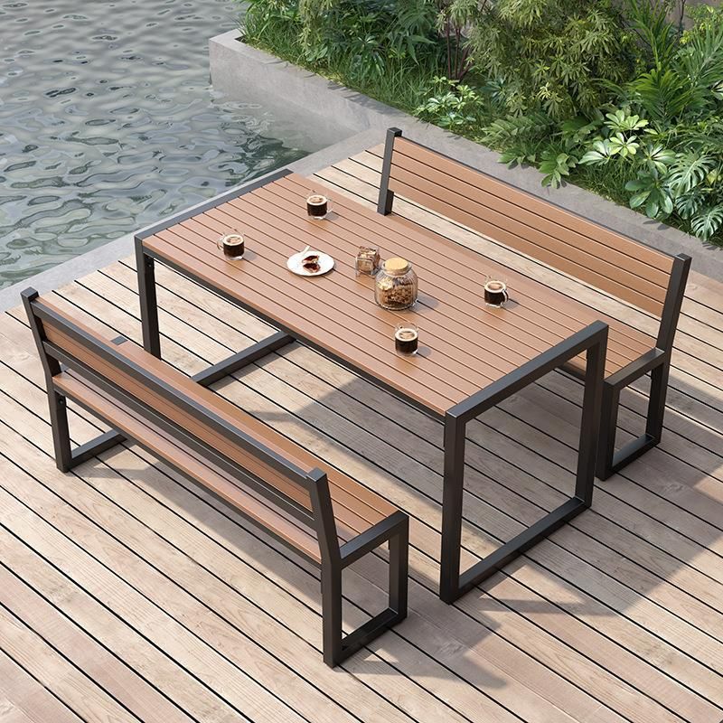 Modern 1/3 Pieces Rectangular Picnic Table Reclaimed Wood Dining Picnic Table