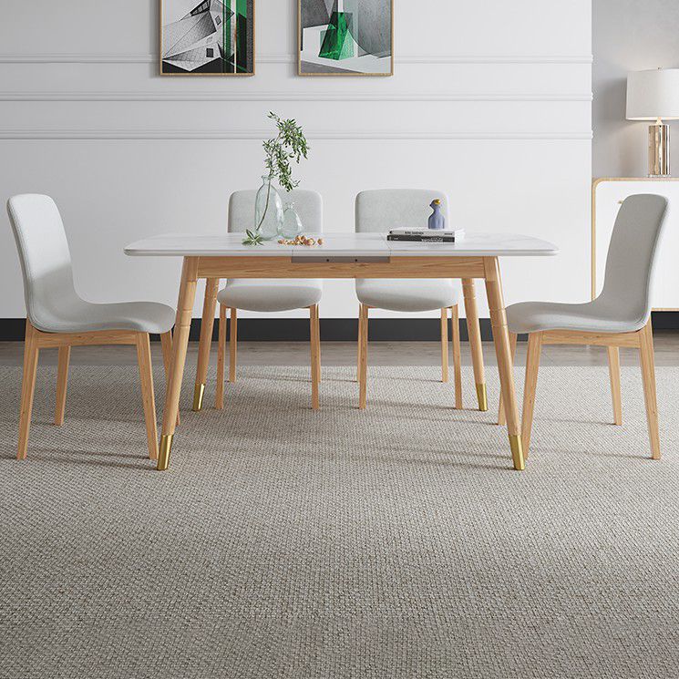 Modern Sintered Stone Top Standard Dining Set Rectangle White Dining Set for Kitchen