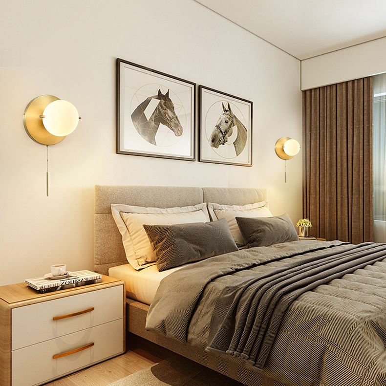 Simplicidad de latón apliques de pared de la noche con diseño de interruptor de mano de la lámpara de pared de 1 luces para el pasillo