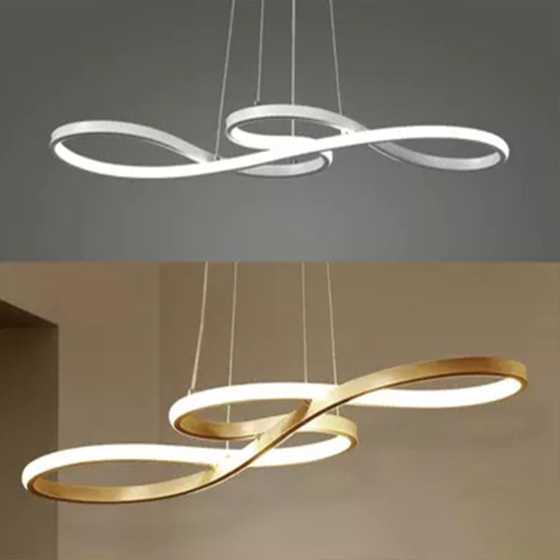 Modern Minimalist Indoor LED Pendant Light Aluminium Linear Hanging Lamp with Acrylic Shade