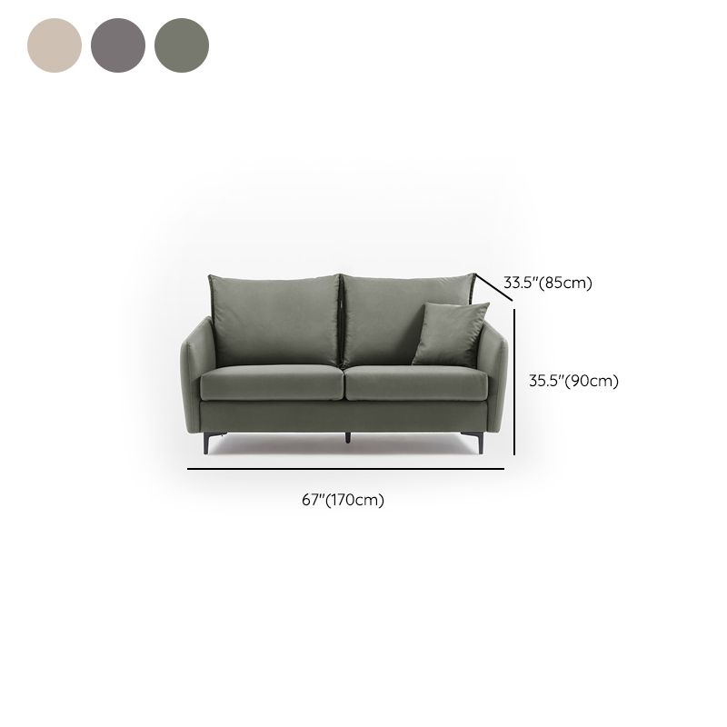 34.3" Wide Contemporary Style Sofa Faux Leather Seating with Pillows