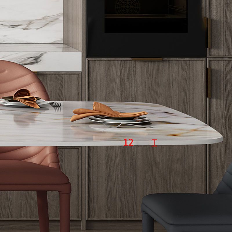 1/4/6/9 Pcs Dining Chairs Set White Rectangular Dining Set with Leather Chairs