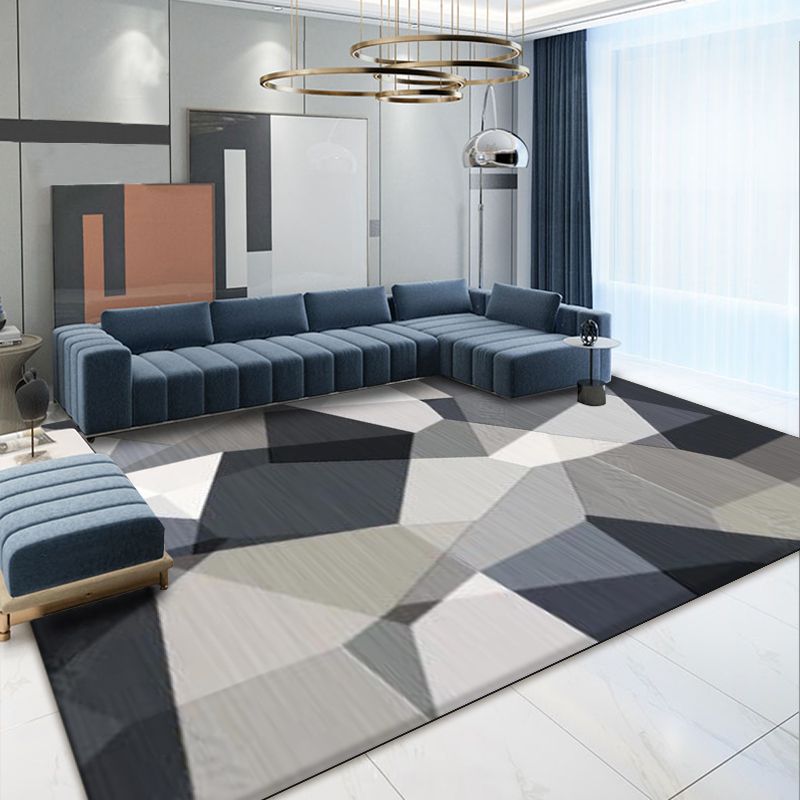 Moderner Wohnzimmer Teppich Geometrisches Muster Polyester Fläche Teppich nicht rutschfest