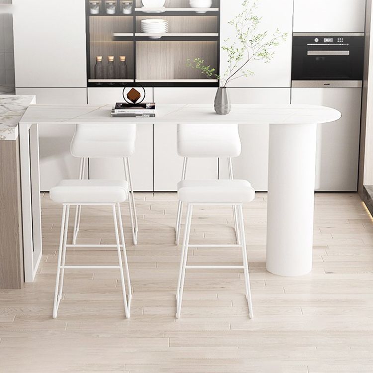 Kitchen Stone Top Counter Table Metal Base 42-inch Height Modern Bar Table