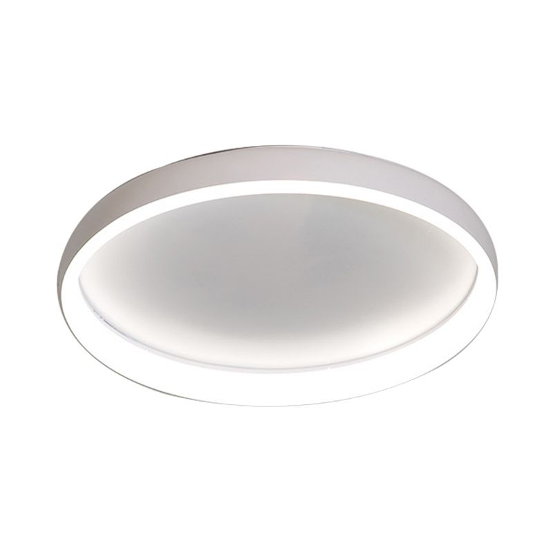 Lámpara de techo empotrada redonda negra/blanca/marrón Lámpara de techo LED de metal Simplicity con difusor acrílico en luz blanca/cálida