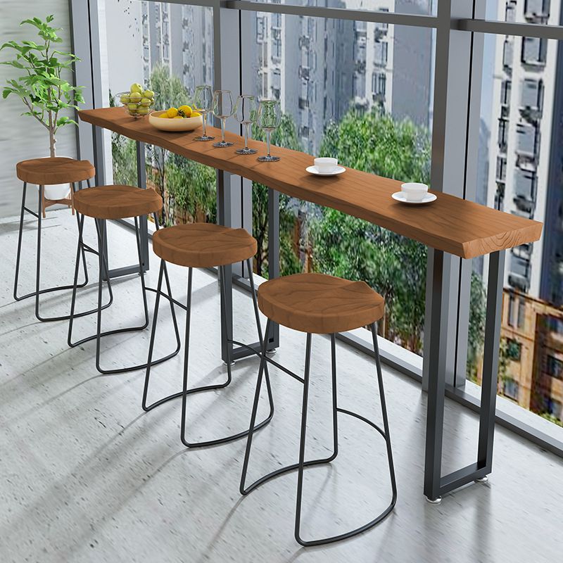 Modern Style Counter Stool Saddle Seat Backless Bar Stool for Indoor