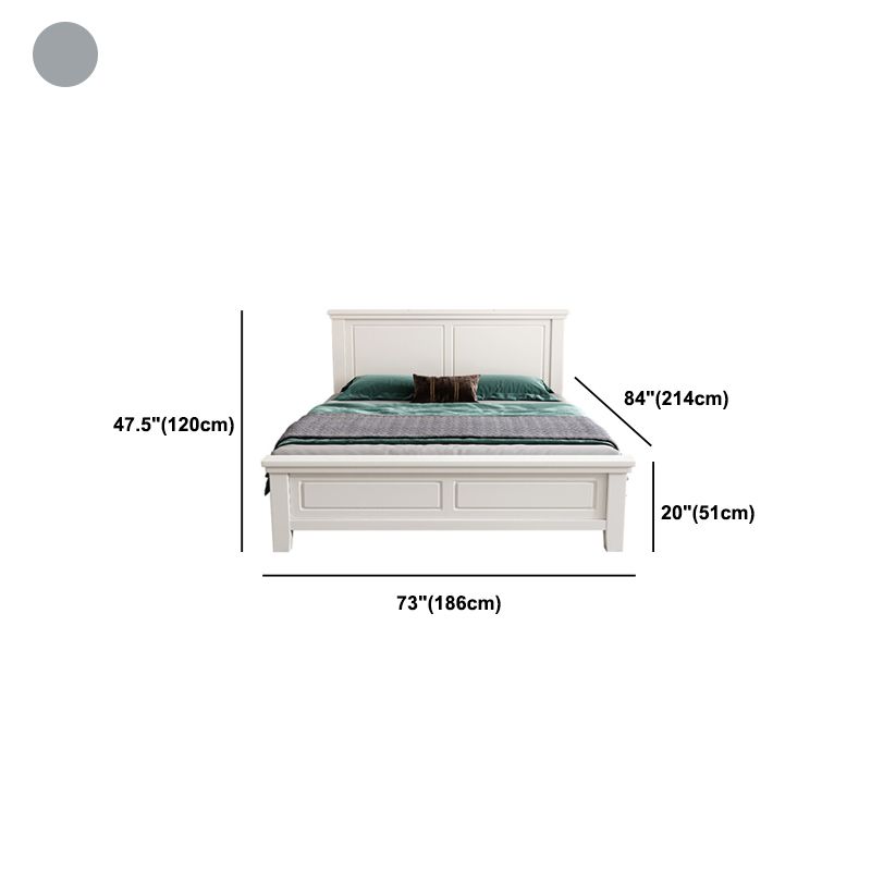 84.65 inch Wide Traditional Panel Bed Solid Wood Bed Frame with Headboard
