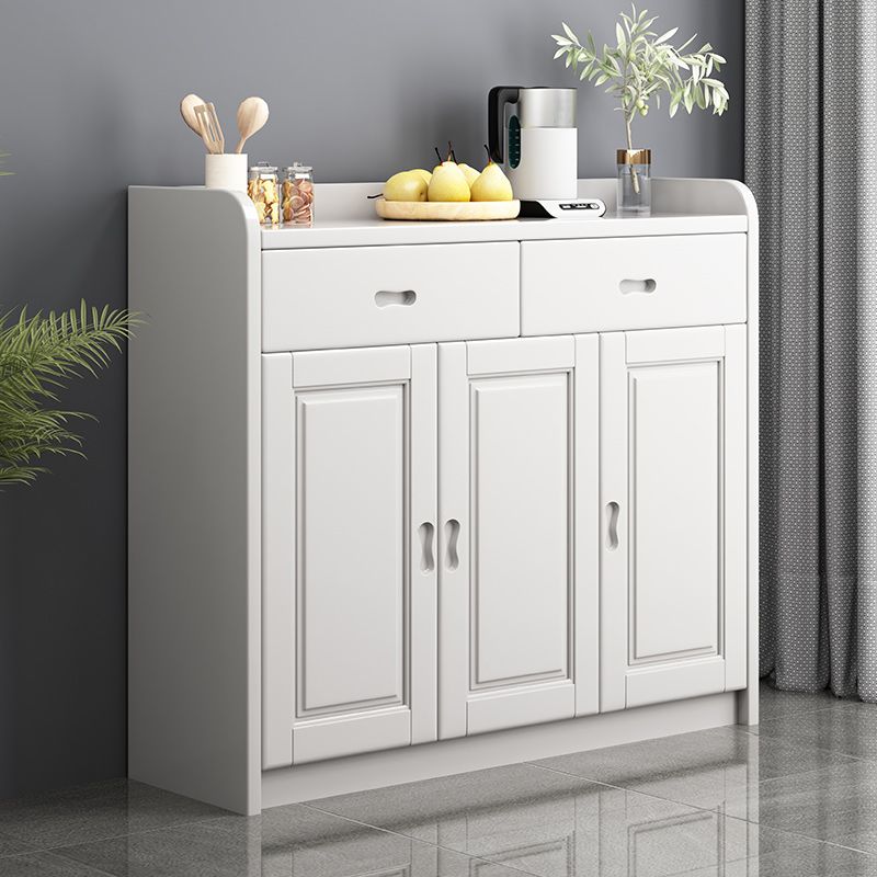 Modern Accent Cabinet with 2 Drawers and Shelfs in Rubberwood