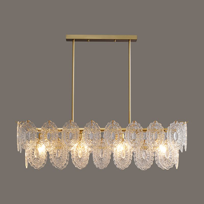 Modern Glass Island Chandelier Lights Minimalism Living Room Suspension Light