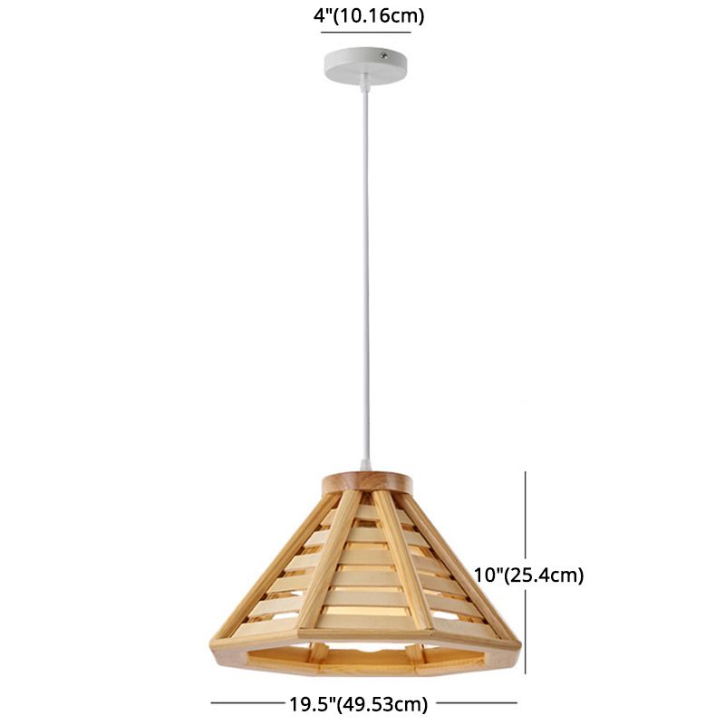 Moderne stijl hanglampverlichting bevestiging conische hanglamp met hout tint