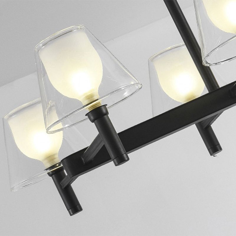 Industrial Sputnik Island Lighting Fixtures Glass Island Lighting in Black