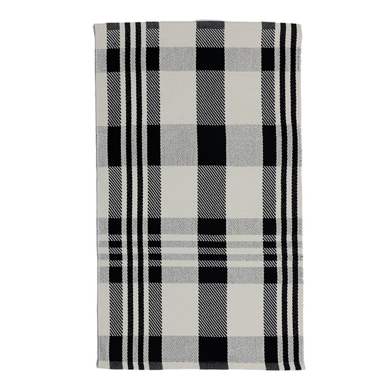 Stylish Living Room Carpet Plaid Pattern Area Rug Cotton Blend Indoor Rug
